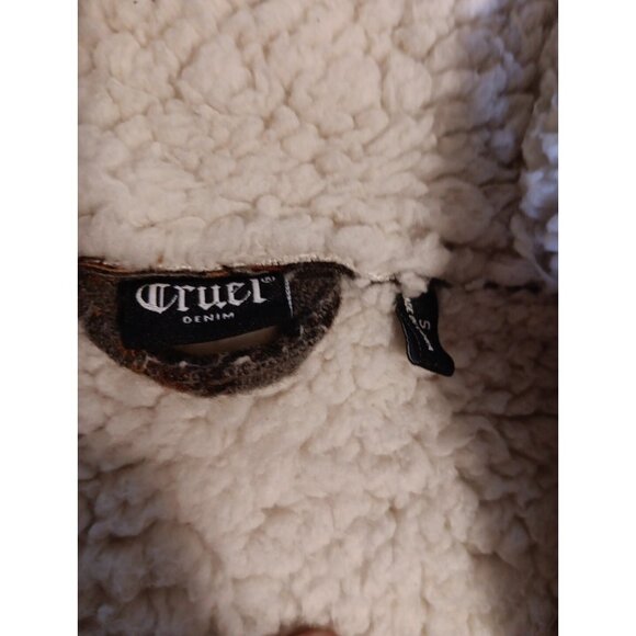 Cruel Girl Denim Womens S Gray Southwestern Fleece Jacket Button Up Sherpa Lined - Picture 4 of 6